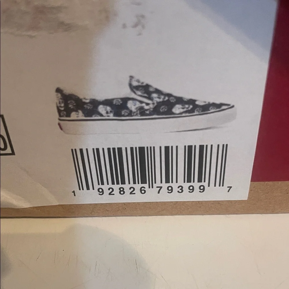 Vans Black and Blue Skull Print Slip-On Shoes - Picture 7 of 7